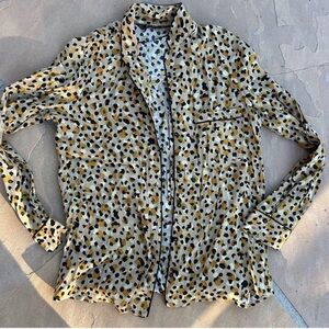 Zara Leopard Print Blouse - Black, Tan, Cream